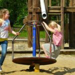 children playing, playground, children